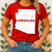 #RedForEd Distressed Red For Ed  Women's T-Shirt thumb 2