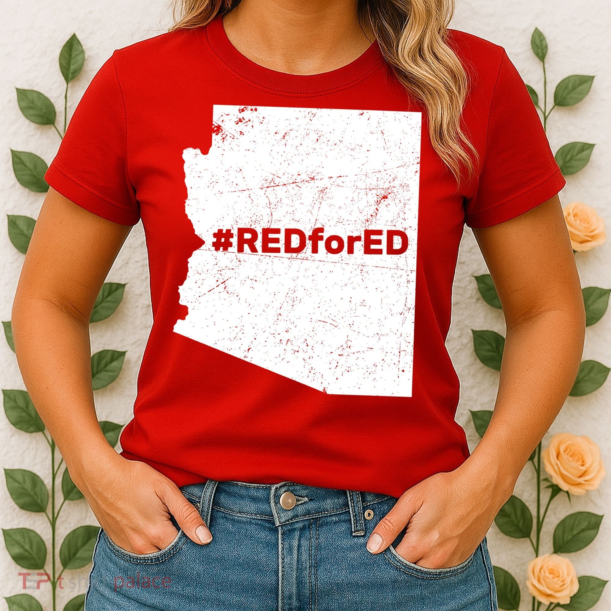 #RedForEd Distressed Red For Ed  Women's T-Shirt