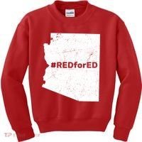 #RedForEd Distressed Red For Ed  Kids Sweatshirt thumb 0