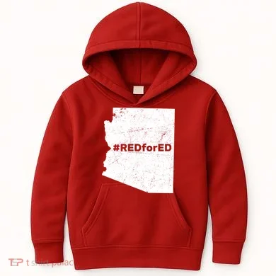 #RedForEd Distressed Red For Ed Kids Hoodie