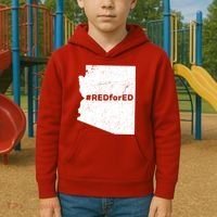 #RedForEd Distressed Red For Ed  Kids Hoodie thumb 2