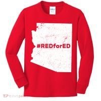 #RedForEd Distressed Red For Ed  Kids Long Sleeve Shirt thumb 0