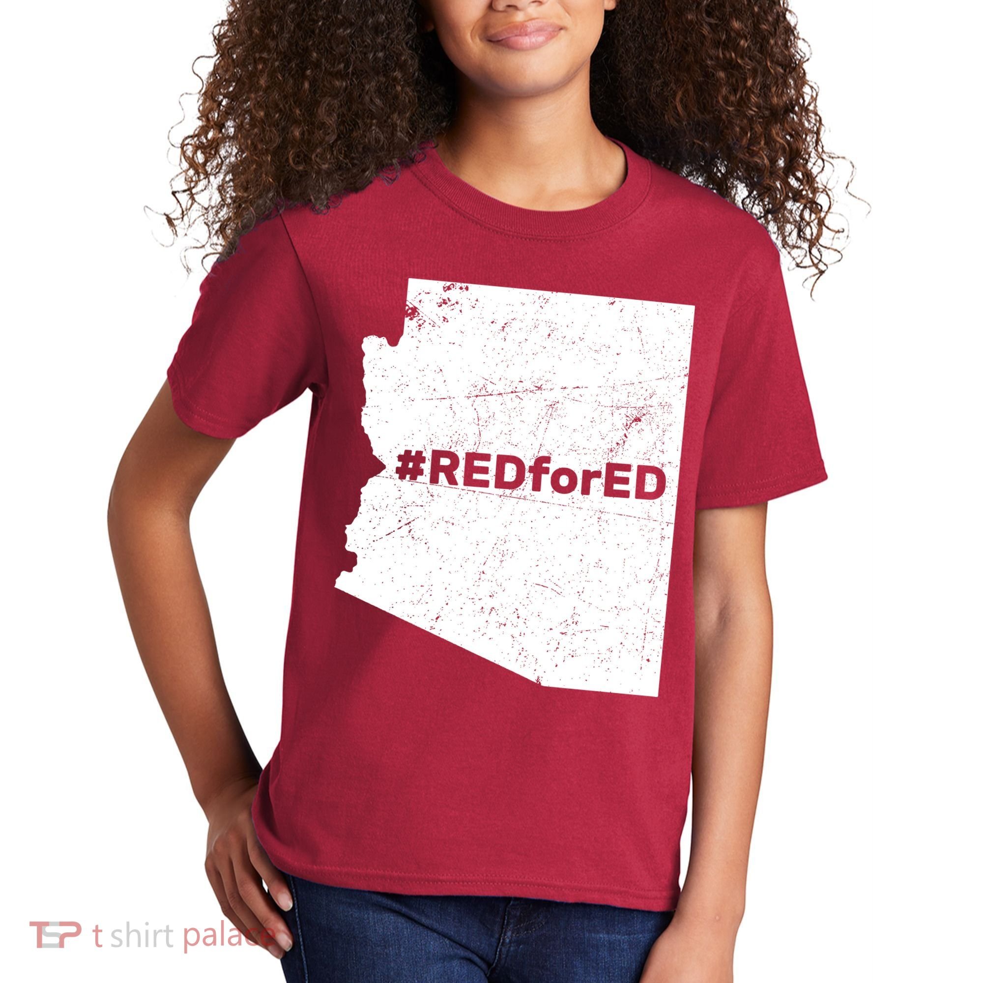 #RedForEd Distressed Red For Ed  Kids T-Shirt