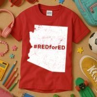 #RedForEd Distressed Red For Ed  Kids T-Shirt thumb 3