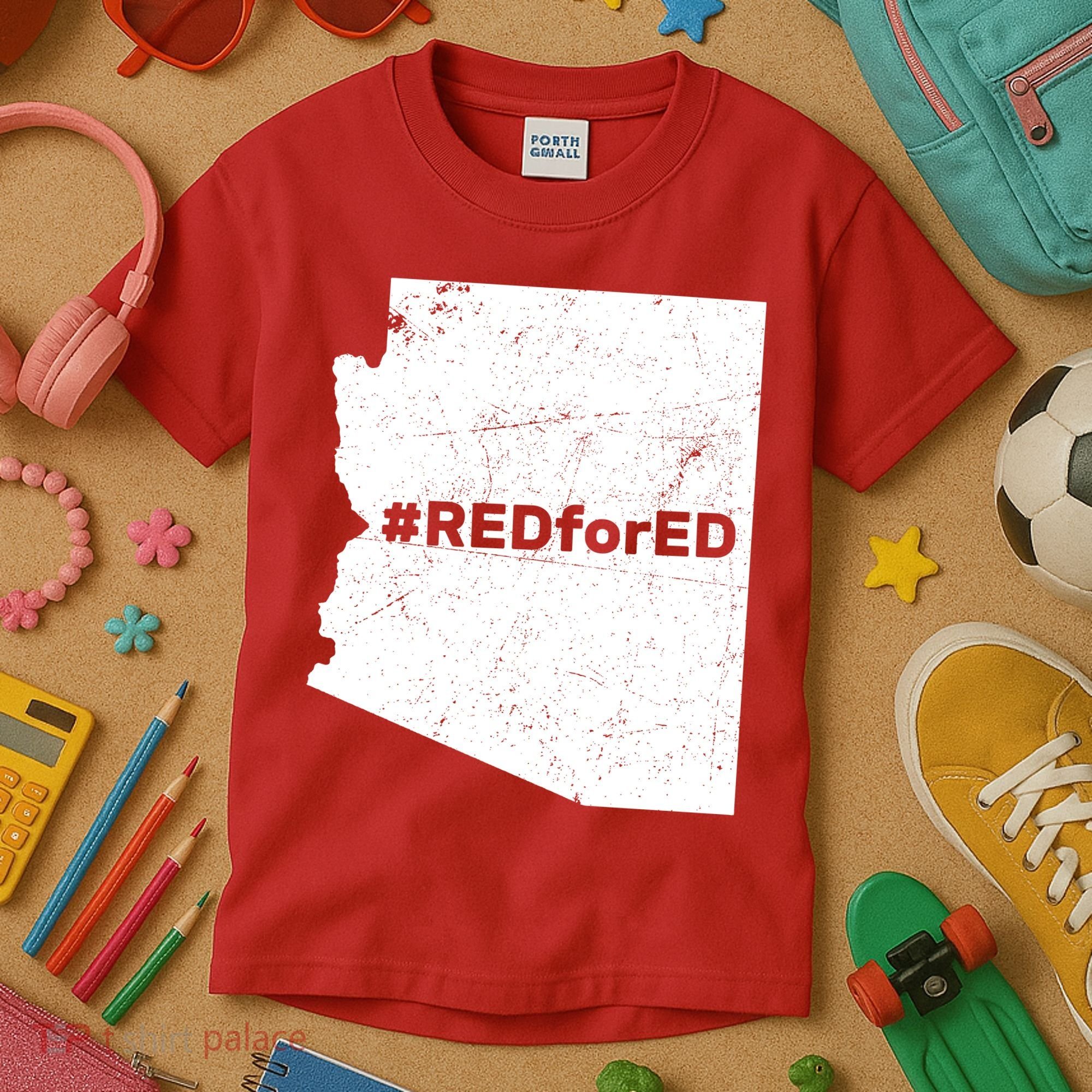 #RedForEd Distressed Red For Ed  Kids T-Shirt