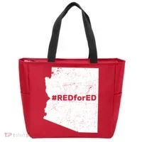 #RedForEd Distressed Red For Ed  Tote Bag thumb 0