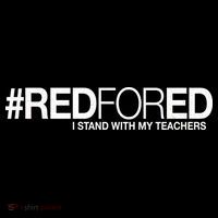 #RedForEd I Stand With My Teachers Red For Ed Bucket Hat thumb 4