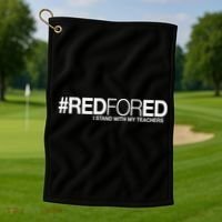 #RedForEd I Stand With My Teachers Red For Ed Golf Towel thumb 1