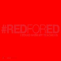 #RedForEd I Stand With My Teachers Red For Ed Santa Hat thumb 1