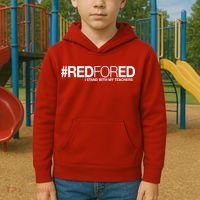 #RedForEd I Stand With My Teachers Red For Ed Kids Hoodie thumb 2
