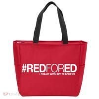 #RedForEd I Stand With My Teachers Red For Ed Tote Bag thumb 0