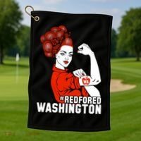 Redfored Red For Ed Washington Teachers Golf Towel thumb 1