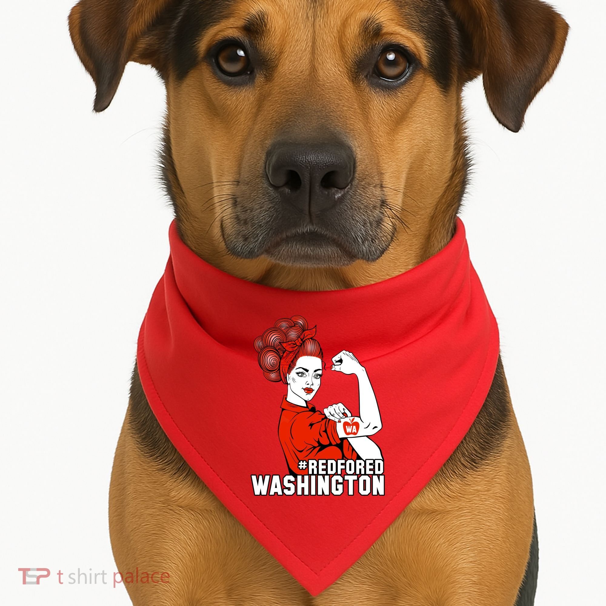 Redfored Red For Ed Washington Teachers USA-Made Doggie Bandana