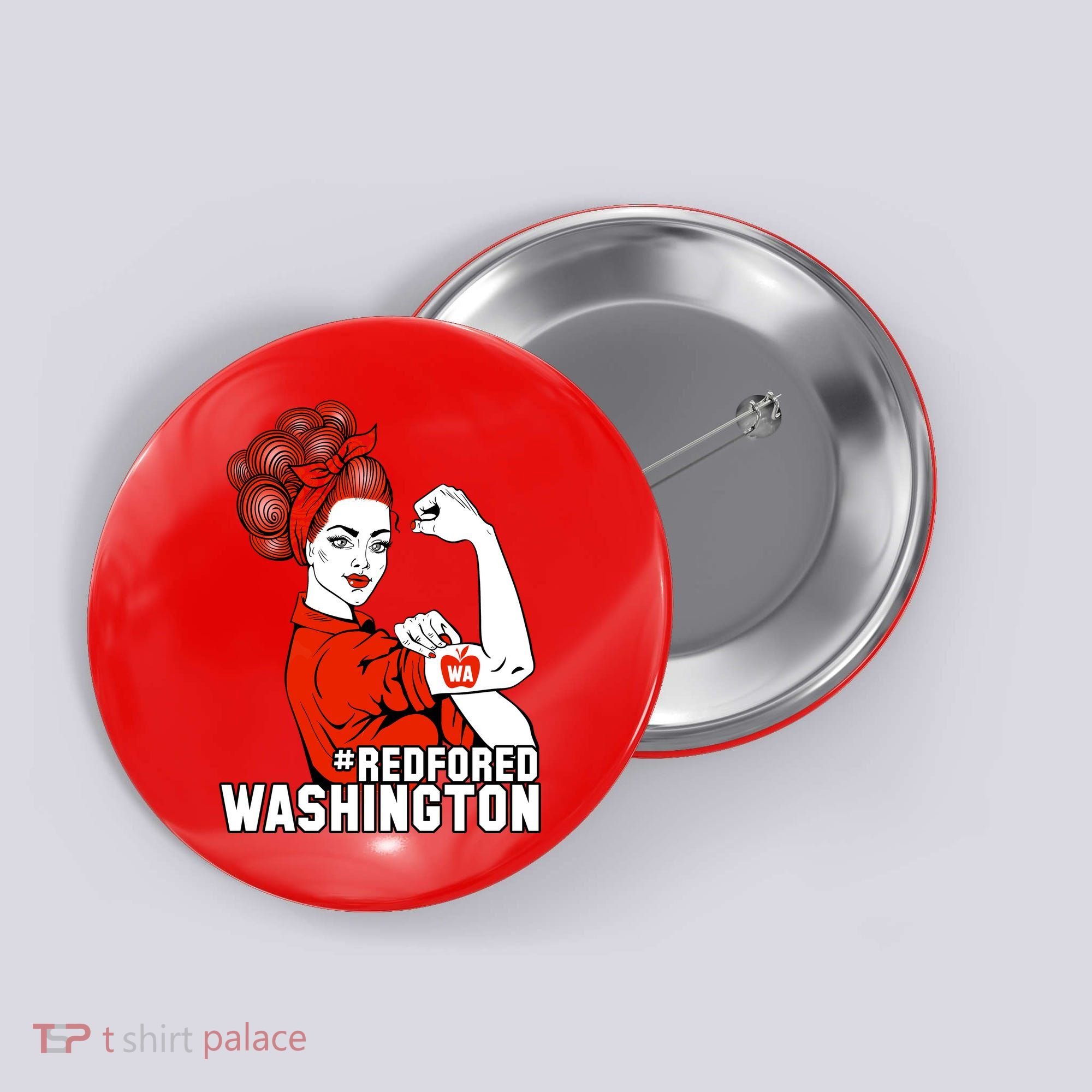 Redfored Red For Ed Washington Teachers Button