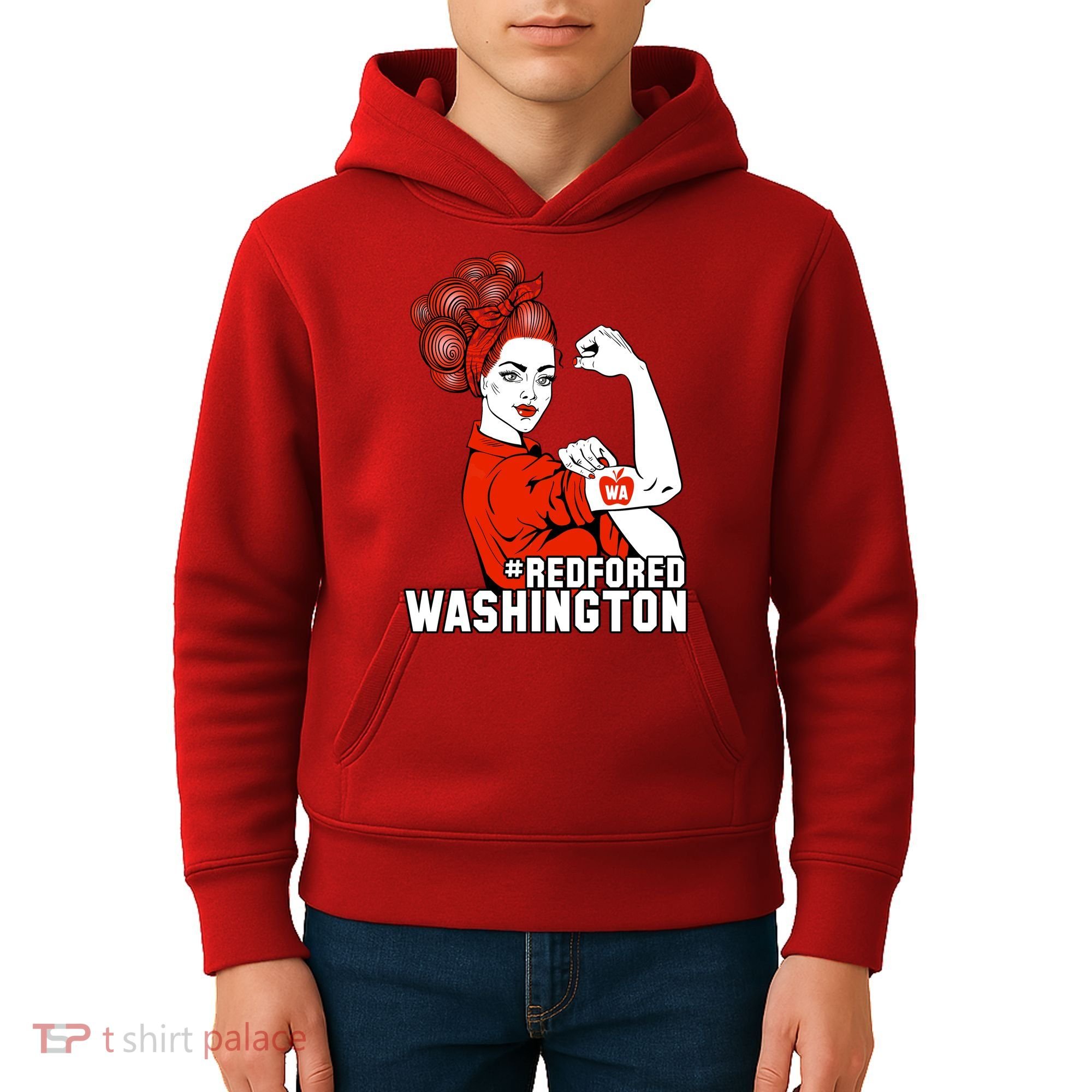 Redfored Red For Ed Washington Teachers Kids Hoodie