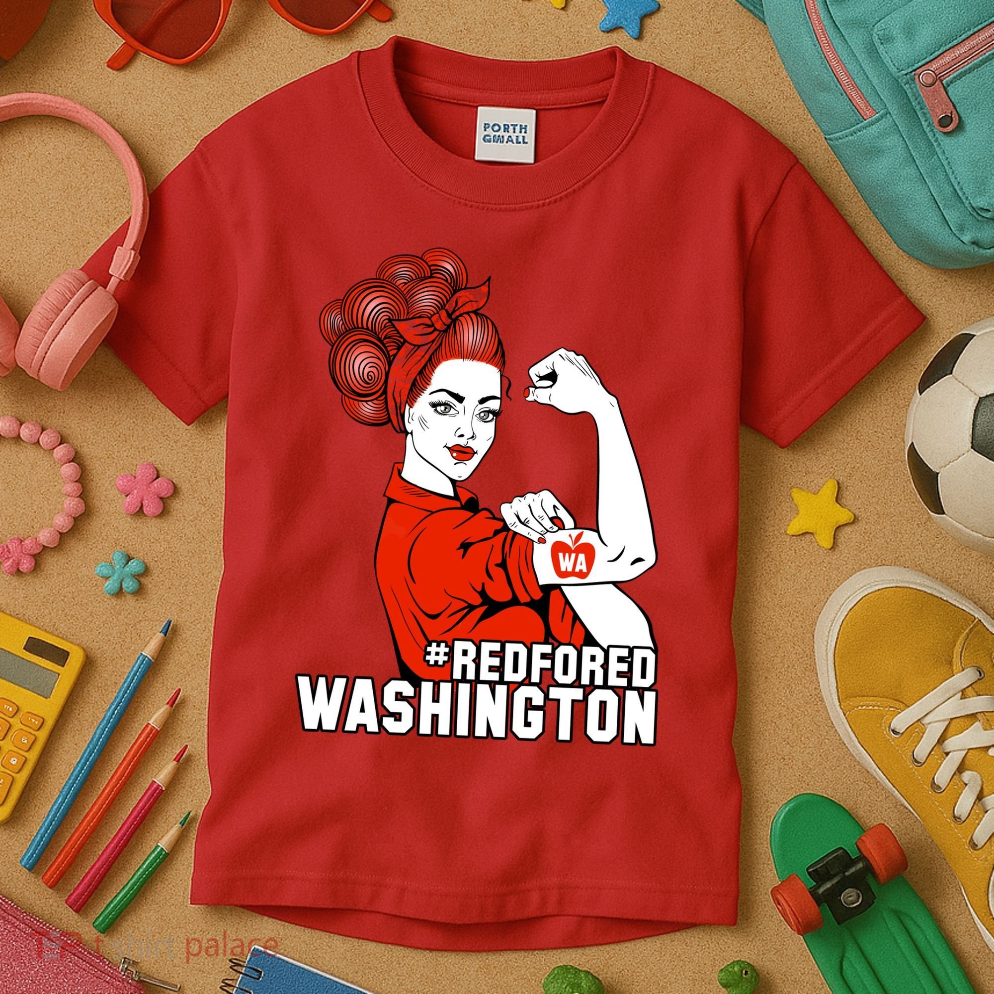 Redfored Red For Ed Washington Teachers Kids T-Shirt