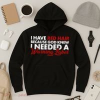  Redhead God Gave Me A Warning Label Hoodie thumb 3