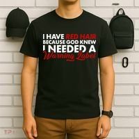  Redhead God Gave Me A Warning Label T-Shirt thumb 6