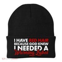  Redhead God Gave Me A Warning Label Beanie thumb 0