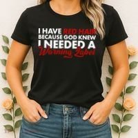  Redhead God Gave Me A Warning Label Women's T-Shirt thumb 2