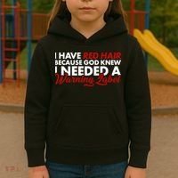 Redhead God Gave Me A Warning Label Kids Hoodie thumb 3