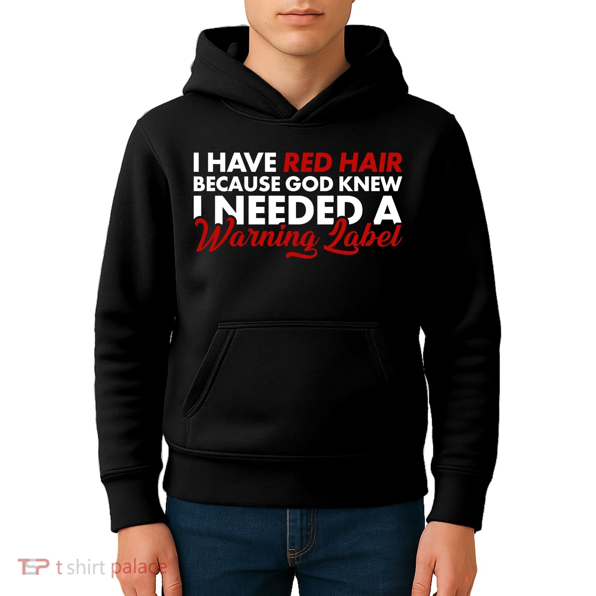  Redhead God Gave Me A Warning Label Kids Hoodie