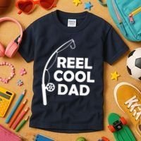 Reel Cool Fishing Dad Kids T-Shirt thumb 3