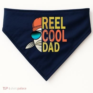 Reel Cool Fishing Dad Funny USA-Made Doggie Bandana