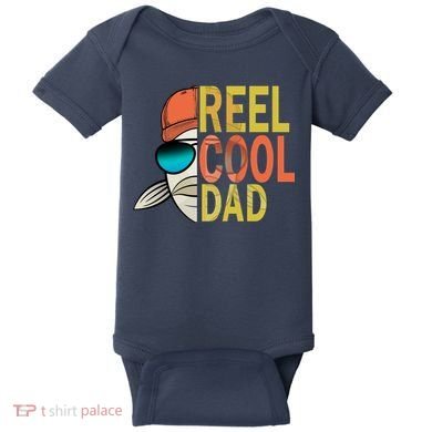 Reel Cool Fishing Dad Funny Baby Bodysuit