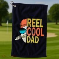 Reel Cool Fishing Dad Funny Golf Towel thumb 1