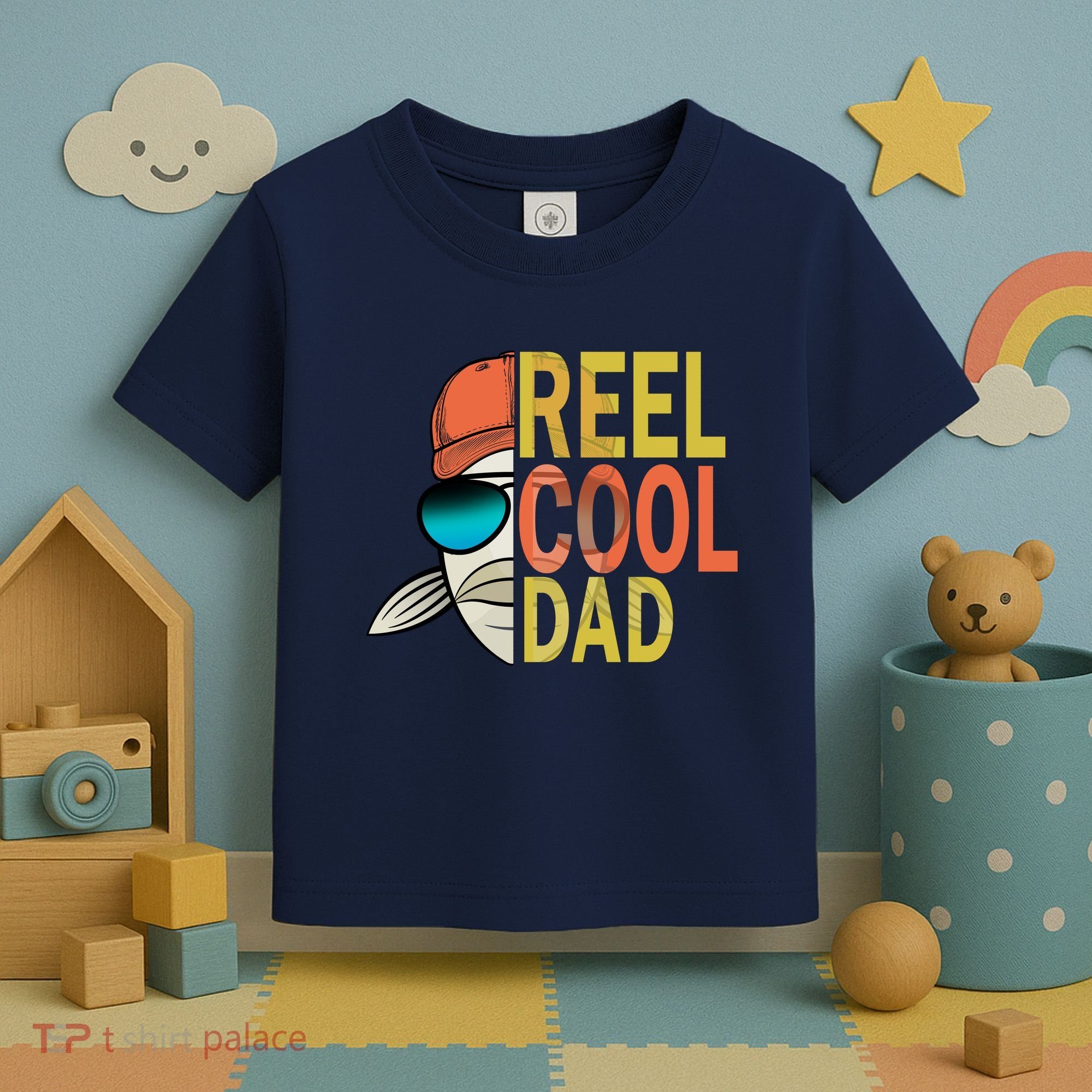 Reel Cool Fishing Dad Funny Toddler T-Shirt