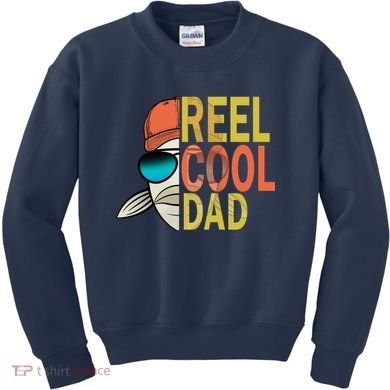 Reel Cool Fishing Dad Funny Kids Sweatshirt