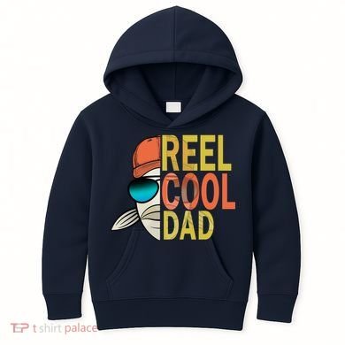 Reel Cool Fishing Dad Funny Kids Hoodie