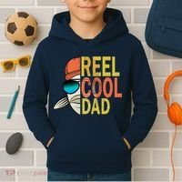 Reel Cool Fishing Dad Funny Kids Hoodie thumb 2