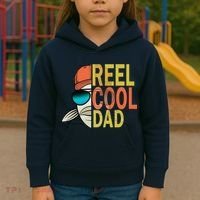 Reel Cool Fishing Dad Funny Kids Hoodie thumb 3