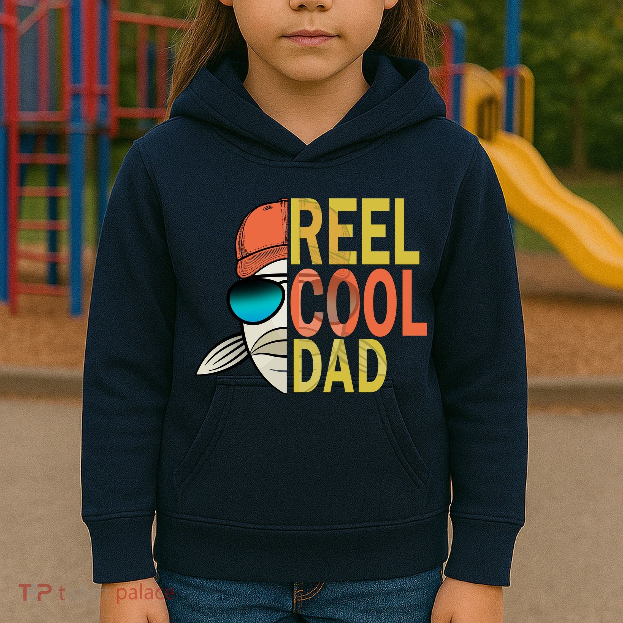 Reel Cool Fishing Dad Funny Kids Hoodie