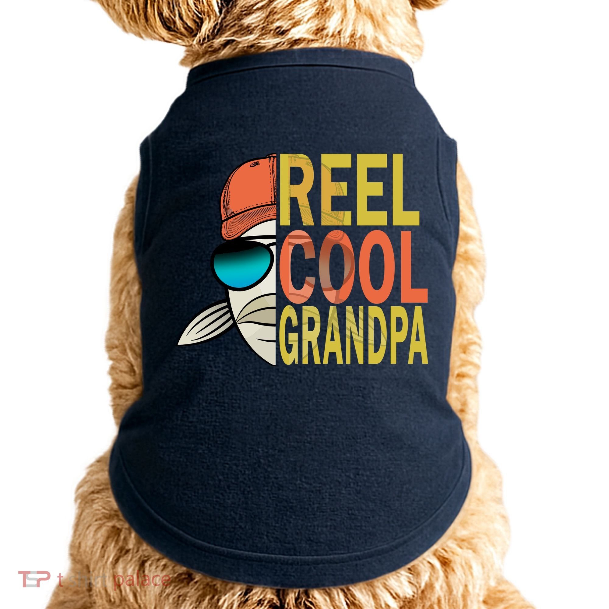 Reel Cool Fishing Grandpa  Doggie Tank