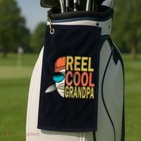 Reel Cool Fishing Grandpa  Golf Towel thumb 2
