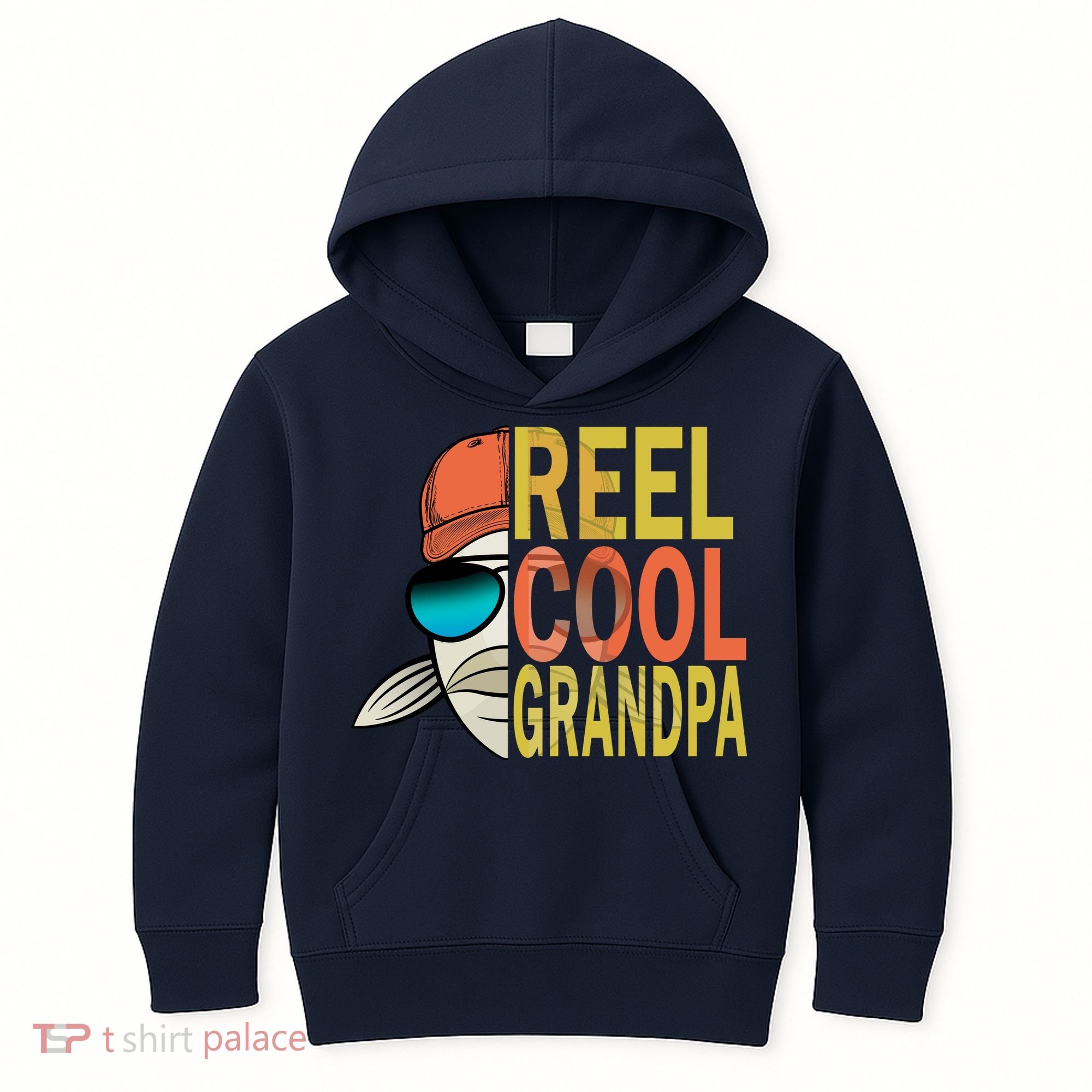 Reel Cool Fishing Grandpa  Kids Hoodie
