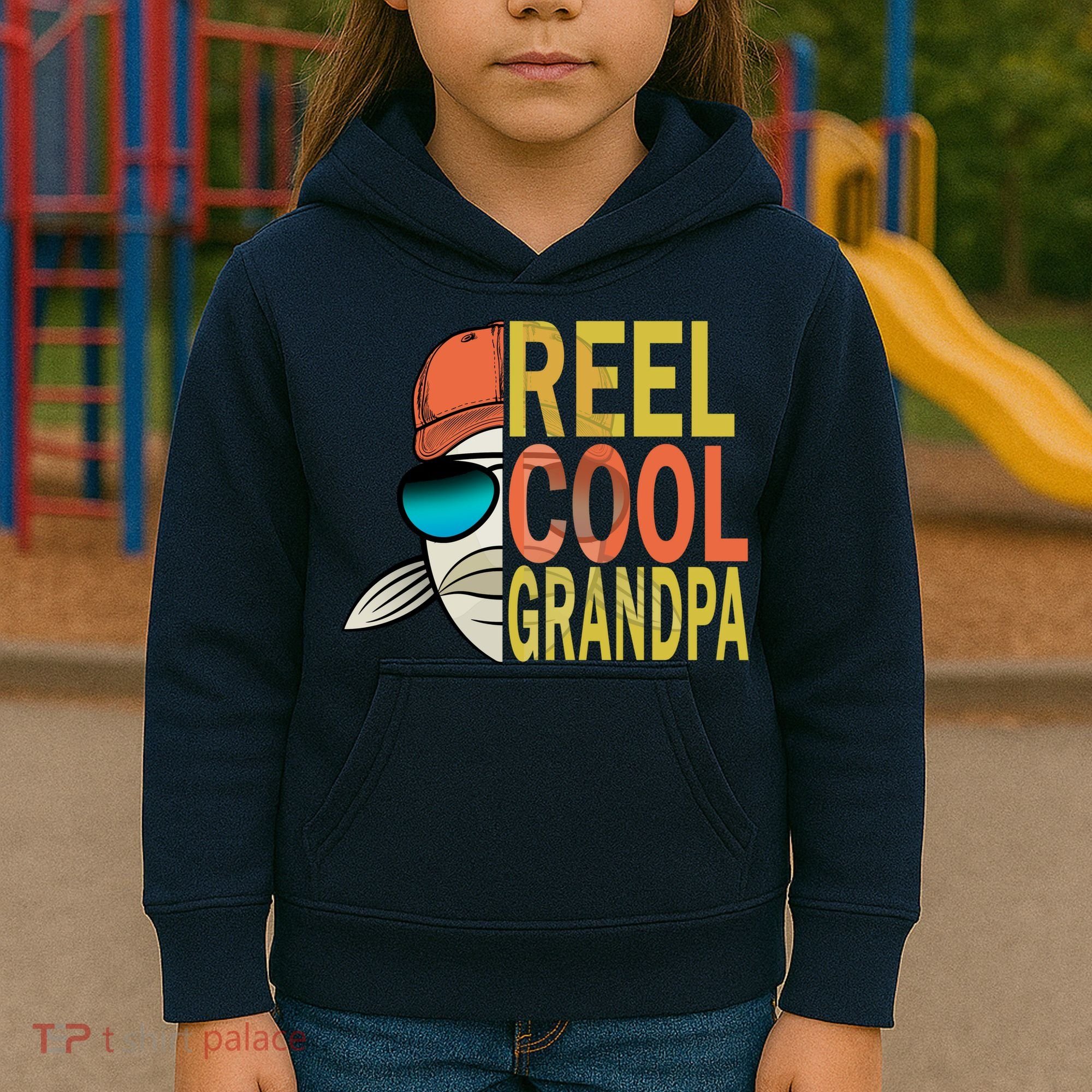 Reel Cool Fishing Grandpa  Kids Hoodie