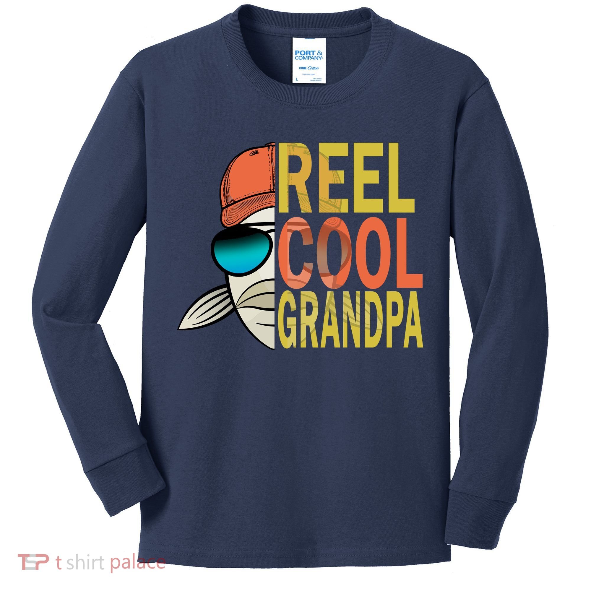 Reel Cool Fishing Grandpa  Kids Long Sleeve Shirt