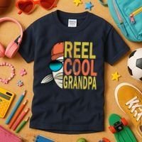 Reel Cool Fishing Grandpa  Kids T-Shirt thumb 3