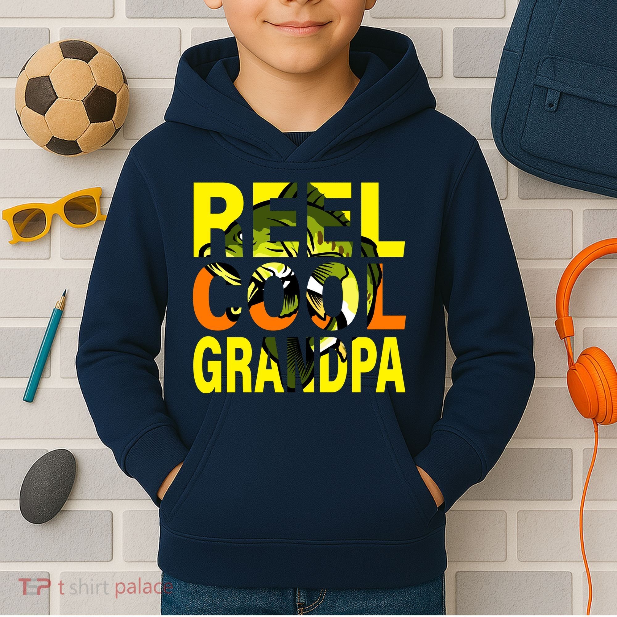 Reel Cool Grandpa Kids Hoodie