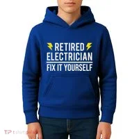 Retired Electrician Fix It Yourself Kids Hoodie thumb 4