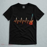 Retro Electric Guitar Heartbeat Guitarist Rock Music Band T-Shirt thumb 5