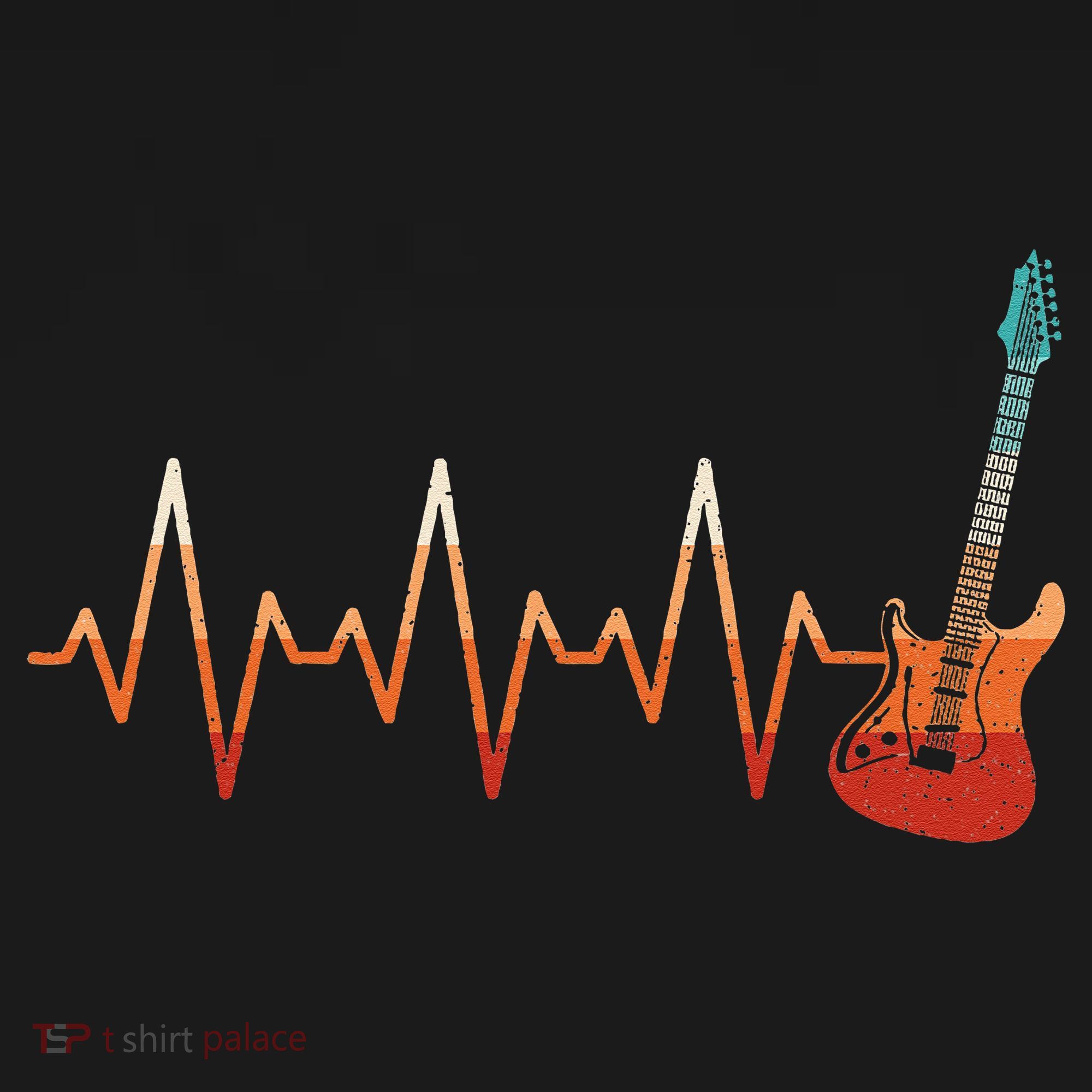 Retro Electric Guitar Heartbeat Guitarist Rock Music Band Coaster