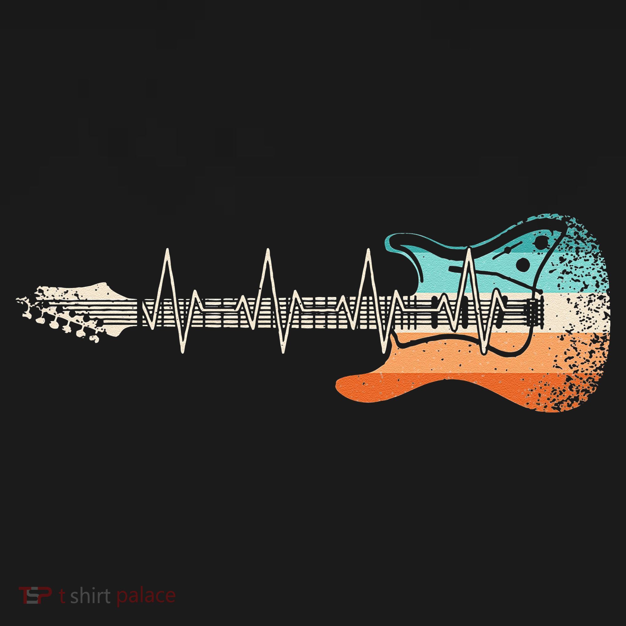 Retro Electric Guitar Heartbeat Rock Musician Guitarist Women's Hoodie
