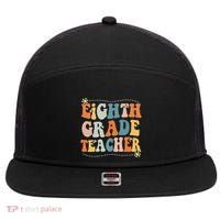 Retro Eighth Grade Teacher Funny 8th Grade Teacher Life 7 Panel Mesh Trucker Snapback Hat thumb 0