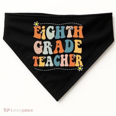Retro Eighth Grade Teacher Funny 8th Grade Teacher Life USA-Made Doggie Bandana