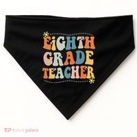 Retro Eighth Grade Teacher Funny 8th Grade Teacher Life USA-Made Doggie Bandana thumb 0
